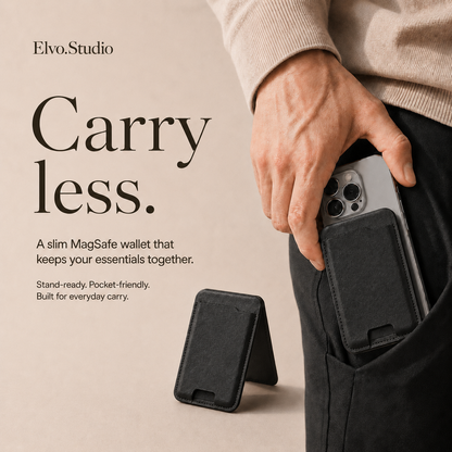 color-black | ELVO Wallet black lifestyle carry