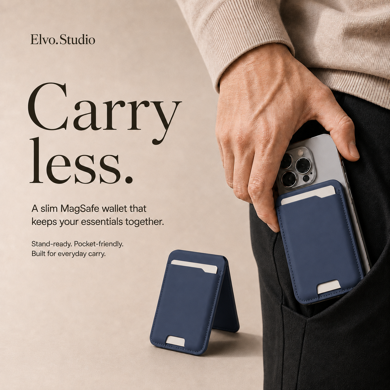 color-navy | ELVO Wallet navy lifestyle carry
