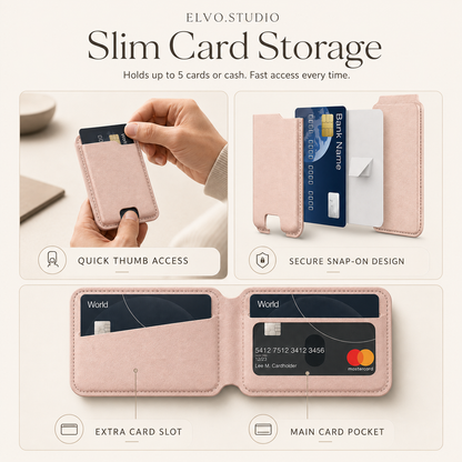 color-beige | ELVO Wallet beige slim card storage with quick thumb access