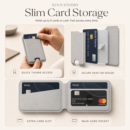 color-gray | ELVO Wallet gray slim card storage with quick thumb access