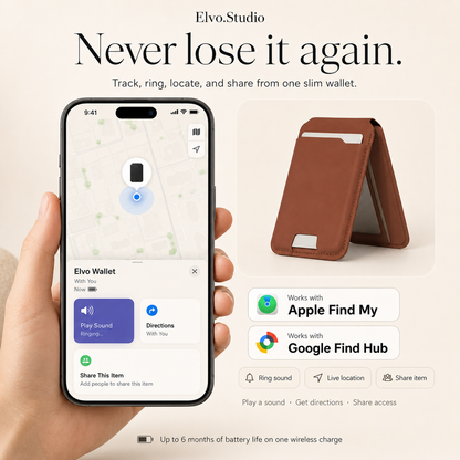 color-brown | ELVO Wallet brown with Apple Find My and Google Find Hub tracking