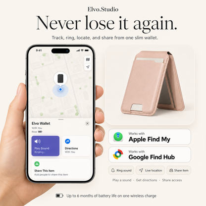 color-beige | ELVO Wallet beige with Apple Find My and Google Find Hub tracking