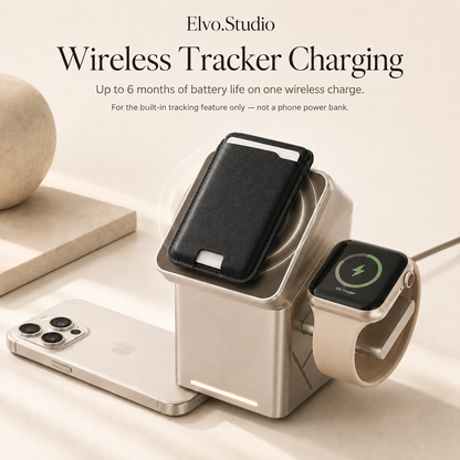 color-black | ELVO Wallet black wireless tracker charging