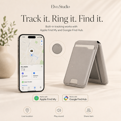 color-gray | ELVO Wallet gray with Apple Find My and Google Find Hub tracking